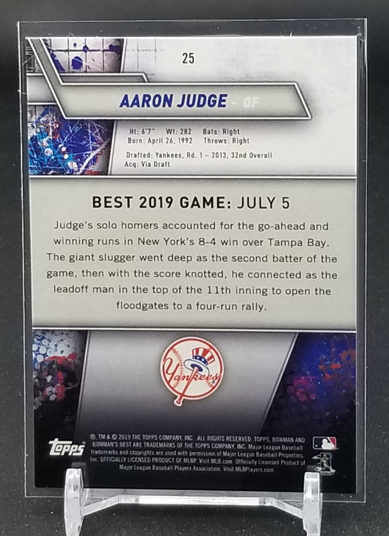 2019 TOPPS BOWMAN'S BEST - PURPLE REFRACTOR - A. JUDGE - #25 - #'D/250