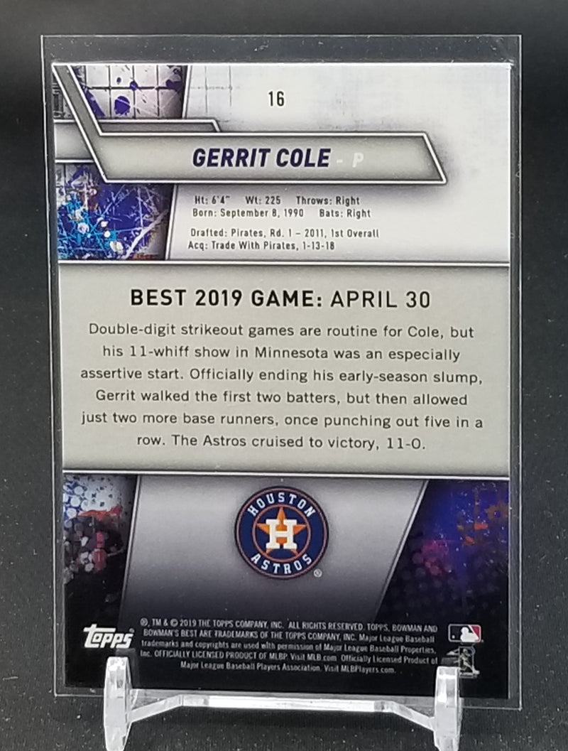 2019 TOPPS BOWMAN'S BEST - BLUE REFRACTOR - G. COLE - #16 - #'D/150