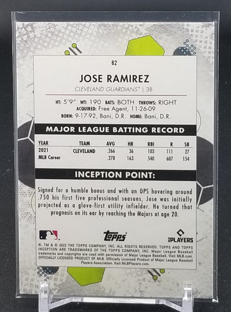 2022 TOPPS INCEPTION - MAGENTA - J. RAMIREZ - #82 - #'D/99