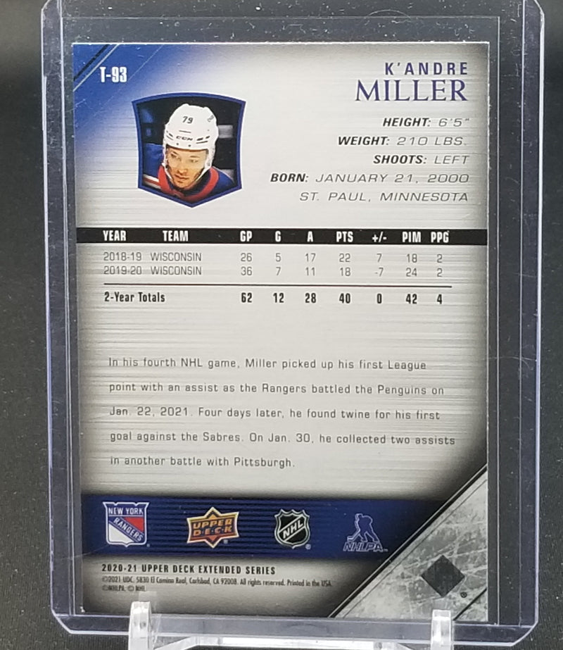 2020 UPPER DECK EXTENDED SERIES - TRIBUTE - YOUNG GUNS - K. MILLER -