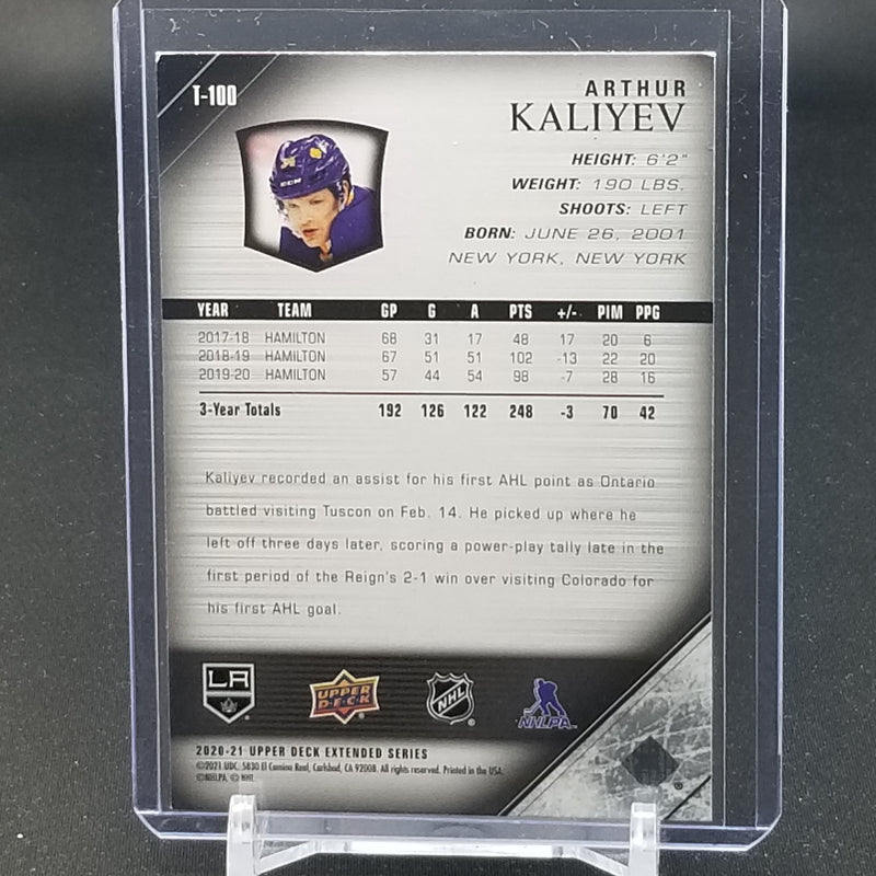 2020 UPPER DECK EXTENDED SERIES - TRIBUTE - YOUNG GUNS - A. KALIYEV -