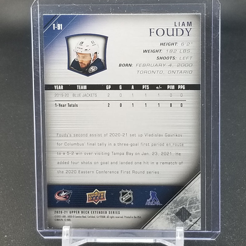 2020 UPPER DECK EXTENDED SERIES - TRIBUTE - YOUNG GUNS - L. FOUDY -