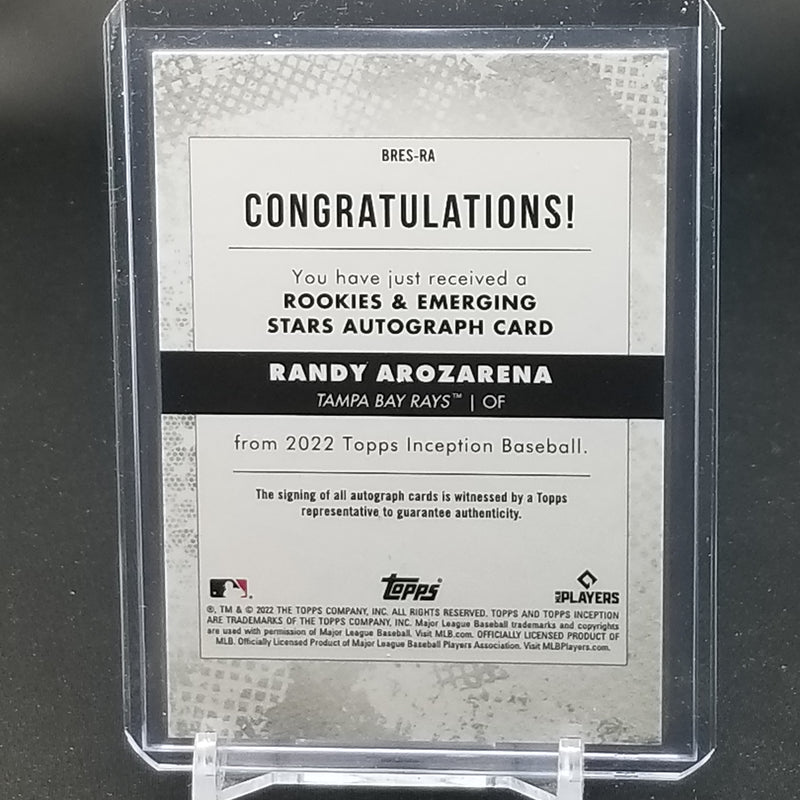 2022 TOPPS INCEPTION - AQUA - R. AROZARENA - #BRES-RA - #'D/75 - AUTOGRAPH