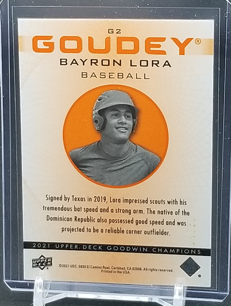 2021 UPPER DECK GOODWIN CHAMPIONS - GOUDEY - ORANGE PRISM - B. LORA - #G2 - #'D/399