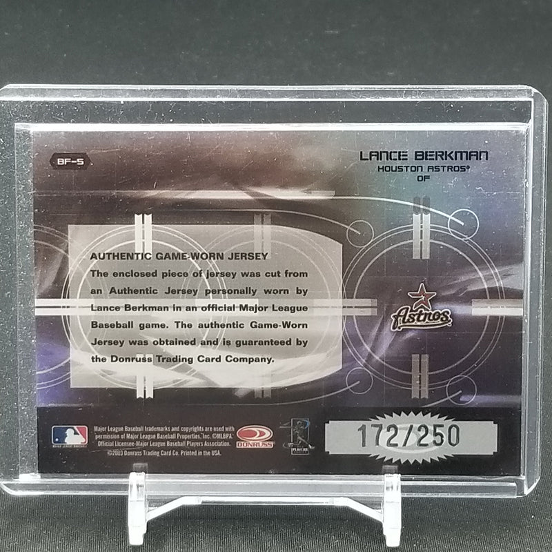 2003 DONRUSS - BACK TO THE FUTURE - L. BERKMAN - #BF-5 - #'D/250 - RELIC