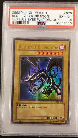 2002 YU - GI - OH! - LEGEND OF BLUE EYES WHITE DRAGON - RED EYES B. DRAGON - #070 - PSA 6