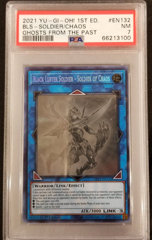 2021 YU-GI-OH! - GHOST FROM THE PAST - BLACK LUSTER SOLDIER - SOLDIER OF CHAOS - 1ST EDITION - #EN132 - PSA 7
