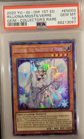 2020 YU-GI-OH! - 1ST EDITION - RILLIONA, THE MAGISTUS OF VERRE - #EN003 - PSA 10
