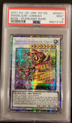 2021 YU-GI-OH! - BODE BURST OF DESTINY - SWORDSOUL GRANDMASTER - CHIXIAO - BODE STARLIGHT RARE - 1ST EDITION - #EN041 - PSA 9