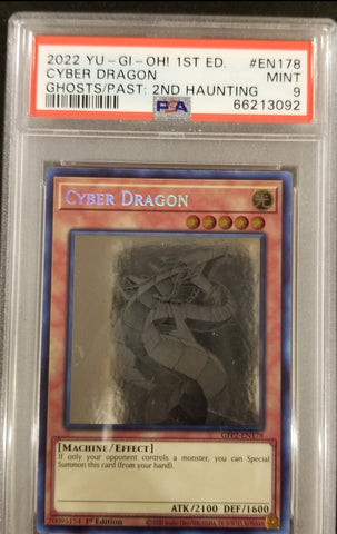 2022 YU-GI-OH! - CYBER DRAGON - GHOST PAST 2ND HAUNTING - 1ST EDITION - #EN178 - PSA 9