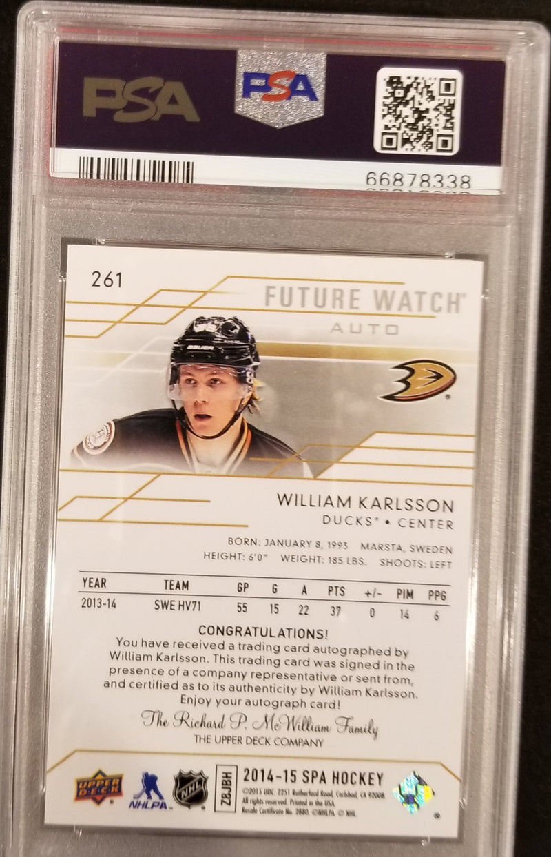 2014 SP AUTHENTIC - FUTURE WATCH AUTO - W. KARLSSON - #261 - #D/999 - PSA 8 - AUTO