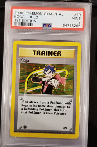 2000 POKEMON GYM CHALLENGE - KOGA - HOLO - 1ST EDITION - #19 - PSA 9