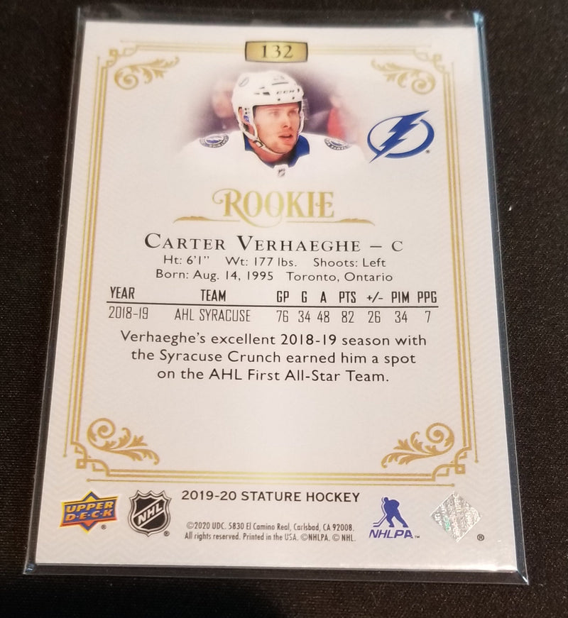 2019 UPPER DECK STATURE - BLUE GREEN - C. VERHAEGHE - #132 - #'D/35 - RC