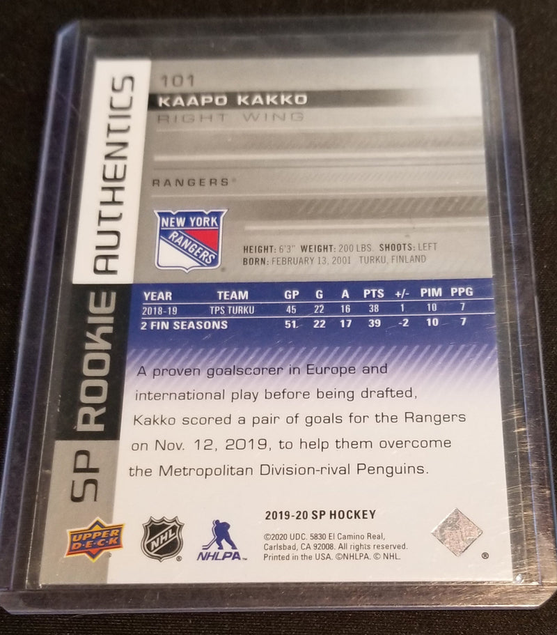 2019 UPPER DECK SP - SP ROOKIE AUTHENTICS - K. KAKKO -