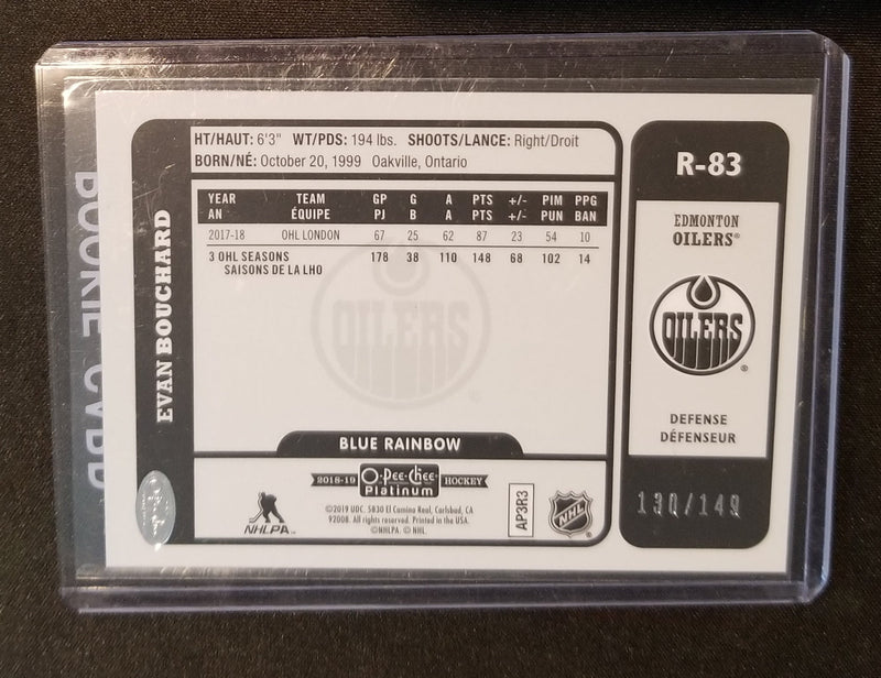 2018 UPPER DECK O-PEE-CHEE PLATINUM - BLUE RAINBOW - RETRO - E. BOUCHARD - #R-83 - #'D/149 - RC