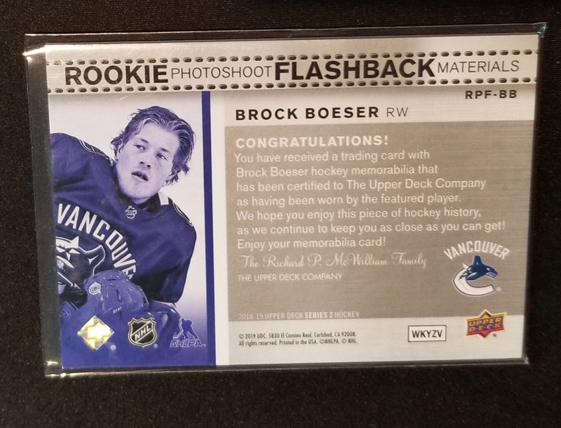 2018 UPPER DECK - ROOKIE PHOTOSHOOT FLASHBOOK - B. BOESER -