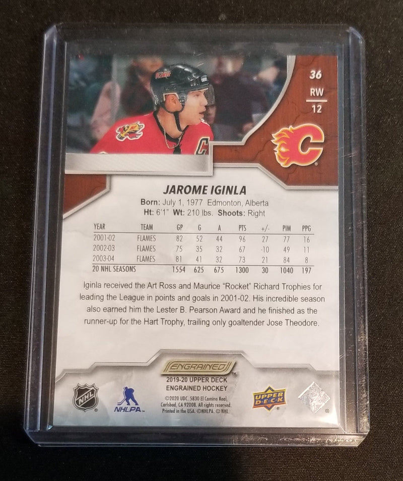 2019 UPPER DECK ENGRAINED - J. IGINLA - #36 - #'D/10