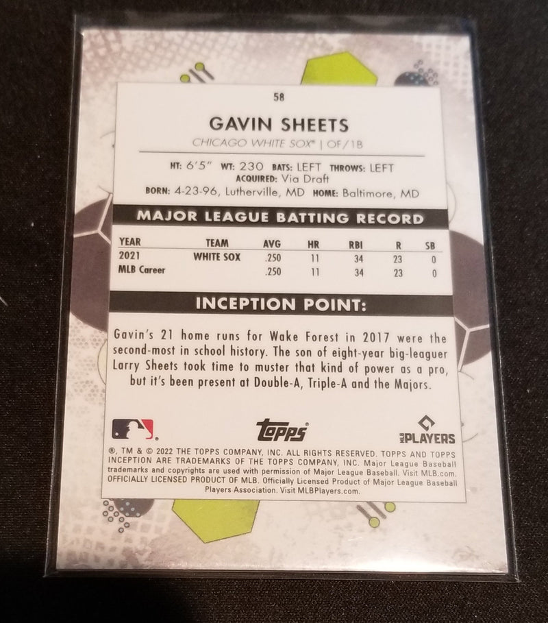 2022 TOPPS INCEPTION - G. SHEETS -