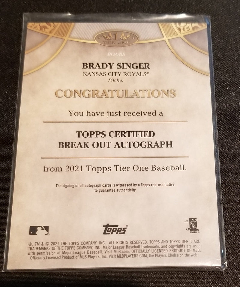 2021 TOPPS TIER ONE - BREAK OUT - B. SINGER - #BOA-BS - #'D/200 - AUTOGRAPH - RC