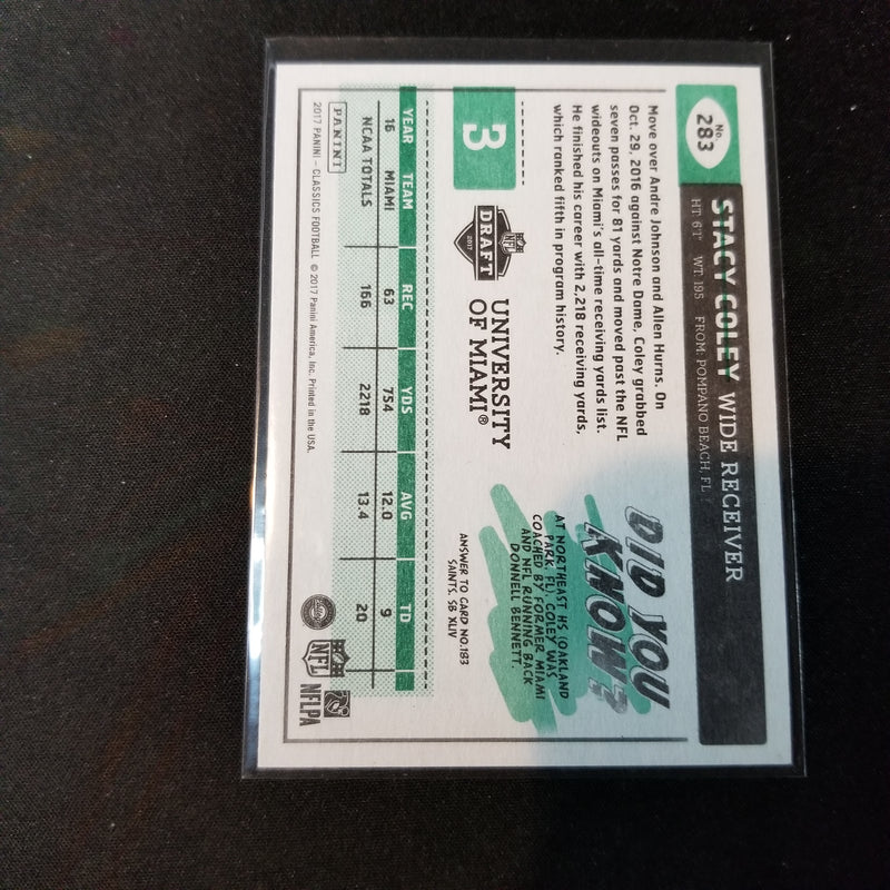 2017 PANINI CLASSICS - S. COLEY -