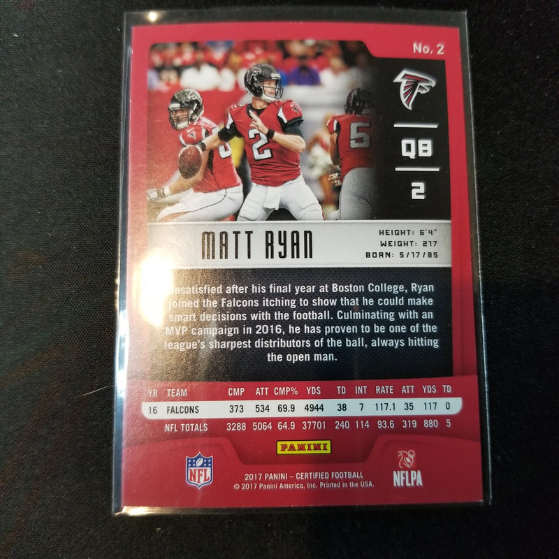 2017 PANINI CERTIFIED - ORANGE MIRROR - M. RYAN - #2 - #'D/299