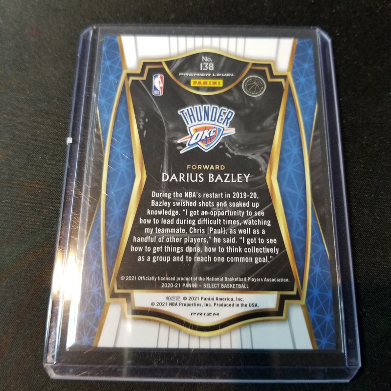 2020 PANINI SELECT - GREEN WHITE PURPLE PRIZM - PREMIER LEVEL - D. BAZLEY -