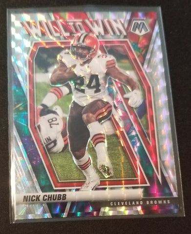 2021 PANINI MOSAIC - SILVER MOSAIC PRIZM - WILL TO WIN - N. CHUBB - #WW-10