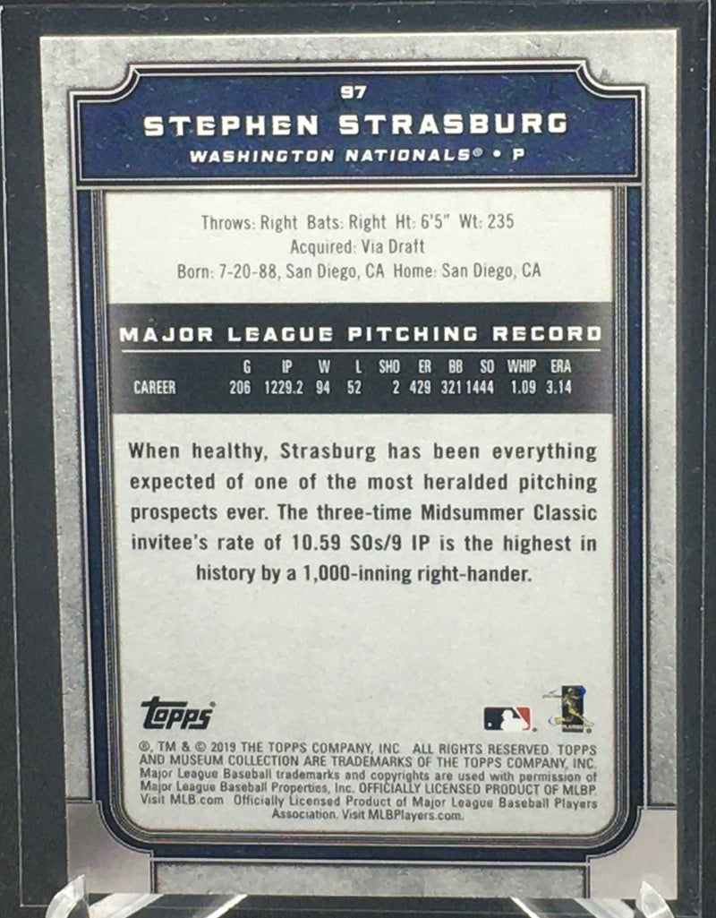 2019 TOPPS MUSEUM COLLECTION - S. STRASBURG -