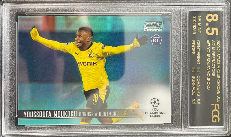 2021 TOPPS STADIUM CLUB CHROME - AQUA REFRACTOR - Y. MOUKOKO - #57 - #'D/199 - FCG 8.5 - RC