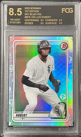 2020 TOPPS BOWMAN 1ST EDITION - SKY BLUE FOIL - L. ROBERT - FCG 8.5***