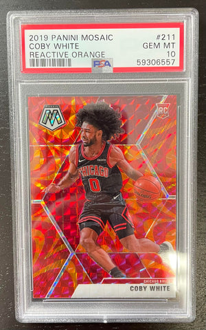 2019 PANINI MOSAIC - REACTIVE ORANGE - C. WHITE - #211 - RC - PSA 10