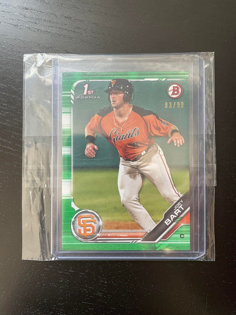 2019 TOPPS BOWMAN - GREEN - 1ST BOWMAN - J. BART - #BP-50 - #'D/99