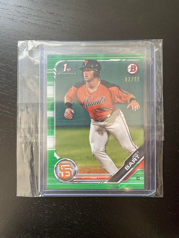 2019 TOPPS BOWMAN - GREEN - 1ST BOWMAN - J. BART - #BP-50 - #'D/99