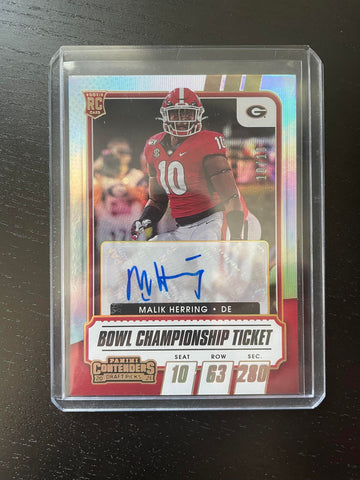 2021 PANINI CONTENDERS DRAFT PICKS - BOWL CHAMPIONSHIP TICKET - M. HERRING - #318 - #'D/10 - AUTOGRAPH - RC