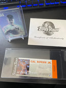 1990's TOPPS VAULT SILVER STAR AUTHENTIC TICKET & HOLOGRAM CARD - C. RIPKEN JR.