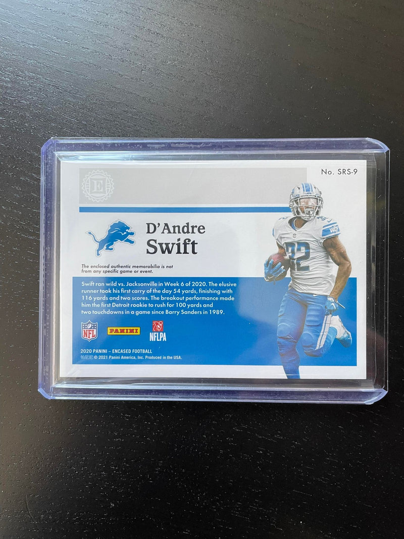 2020 PANINI ENCASED - SUBSTANTIAL ROOKIE SWATCHES - D. SWIFT - #SRS-9 - #'D/50 - RELIC - RC