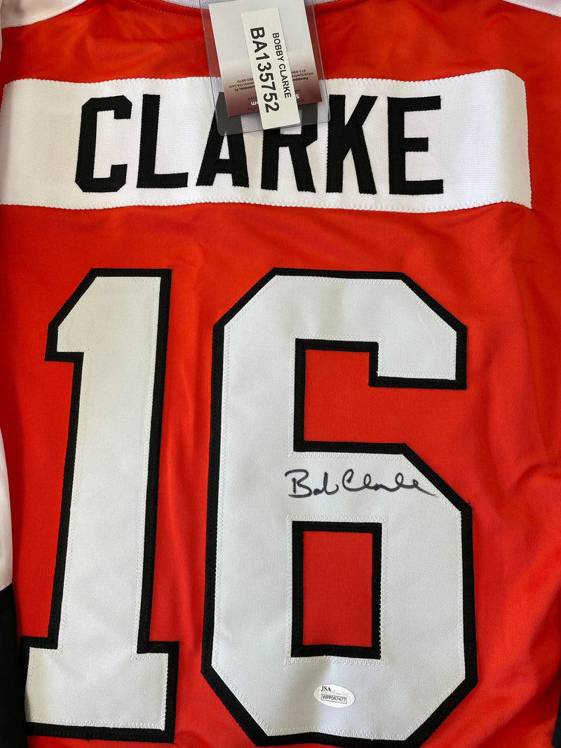 BOBBY CLARKE - PHILADELPHIA FLYERS - AUTOGRAPHED JERSEY - JSA CERTIFIED