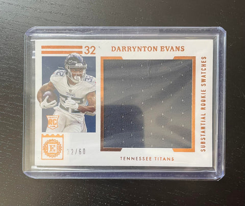 2020 PANINI ENCASED - SUBSTANTIAL ROOKIE SWATCHES - D. EVANS - #SRS-34 - #'D/60 - RELIC - RC