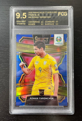 2020 PANINI SELECT UEFA EURO - BLUE PRIZM - R. YAREMCHUK - #46 - #'D/225 - RC - FCG 9.5
