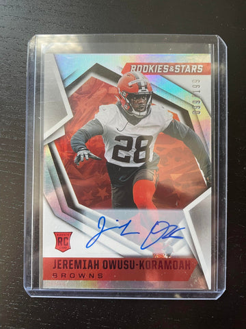 2021 PANINI ROOKIES & STARS - J. OWUSU-KORAMOAH - #180 - #'D/199 - AUTOGRAPH - RC