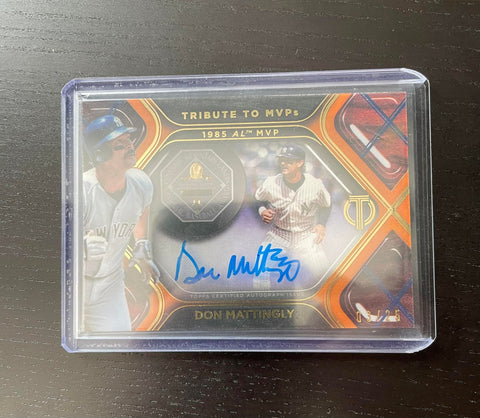 2022 TOPPS TRIBUTE - TRIBUTE TO MVPS - ORANGE - D. MATTINGLY - #TTM-DMA - #'D/25 - AUTOGRAPH