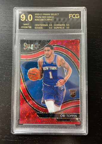 2020 PANINI SELECT - RED DISCO PRIZM - O. TOPPIN - #293 - #'D/49 - RC - FCG 9***