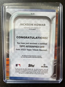 2022 TOPPS TRIBUTE - BLUE - J. KOWAR - #TA-JK - #'D/150 - AUTOGRAPH