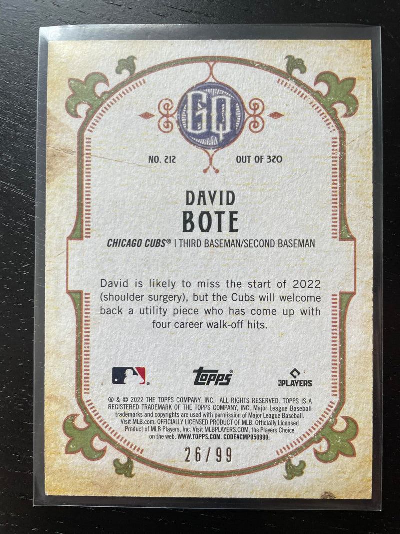 2022 TOPPS GYPSY QUEEN - SEPIA - D. BOTE - #212 - #'D/99