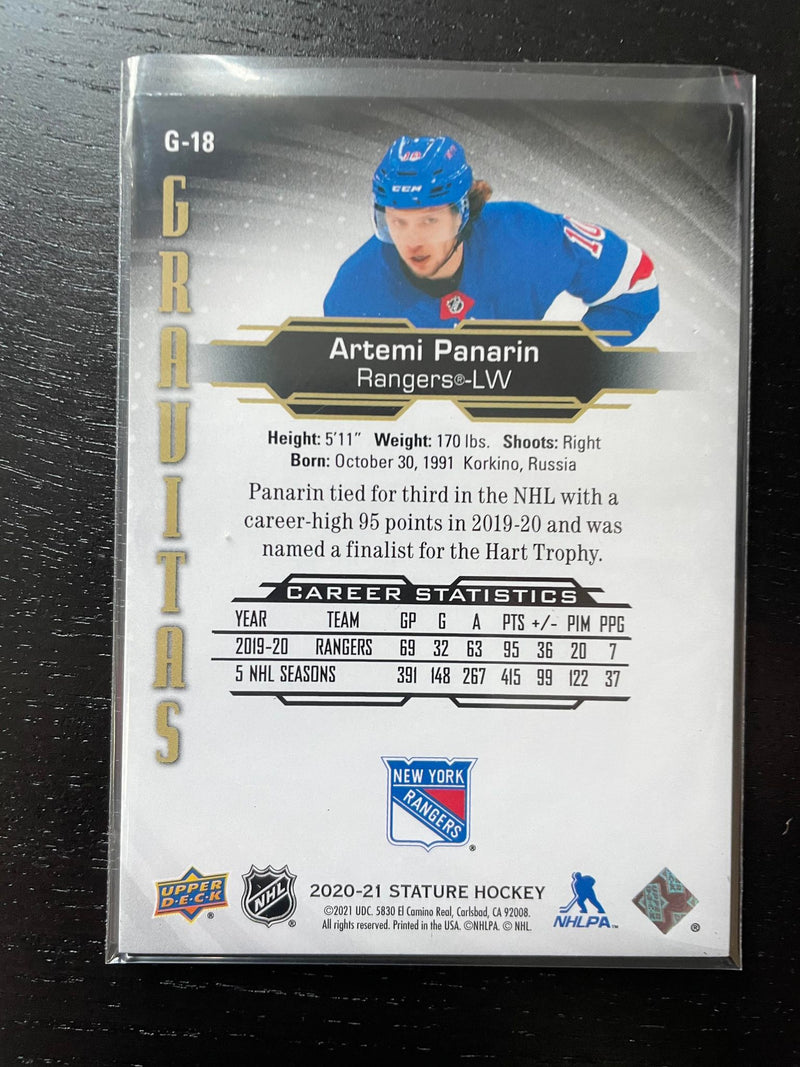 2020 UPPER DECK STATURE - GREEN - GRAVITAS - A. PANARIN - #G-18 - #'D/149