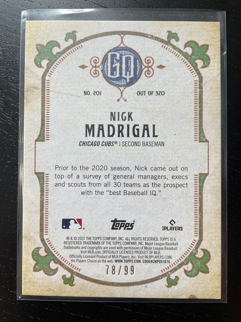 2022 TOPPS GYPSY QUEEN - BLUE CHROME REFRACTOR - N. MADRIGAL - #201 - #'D/99