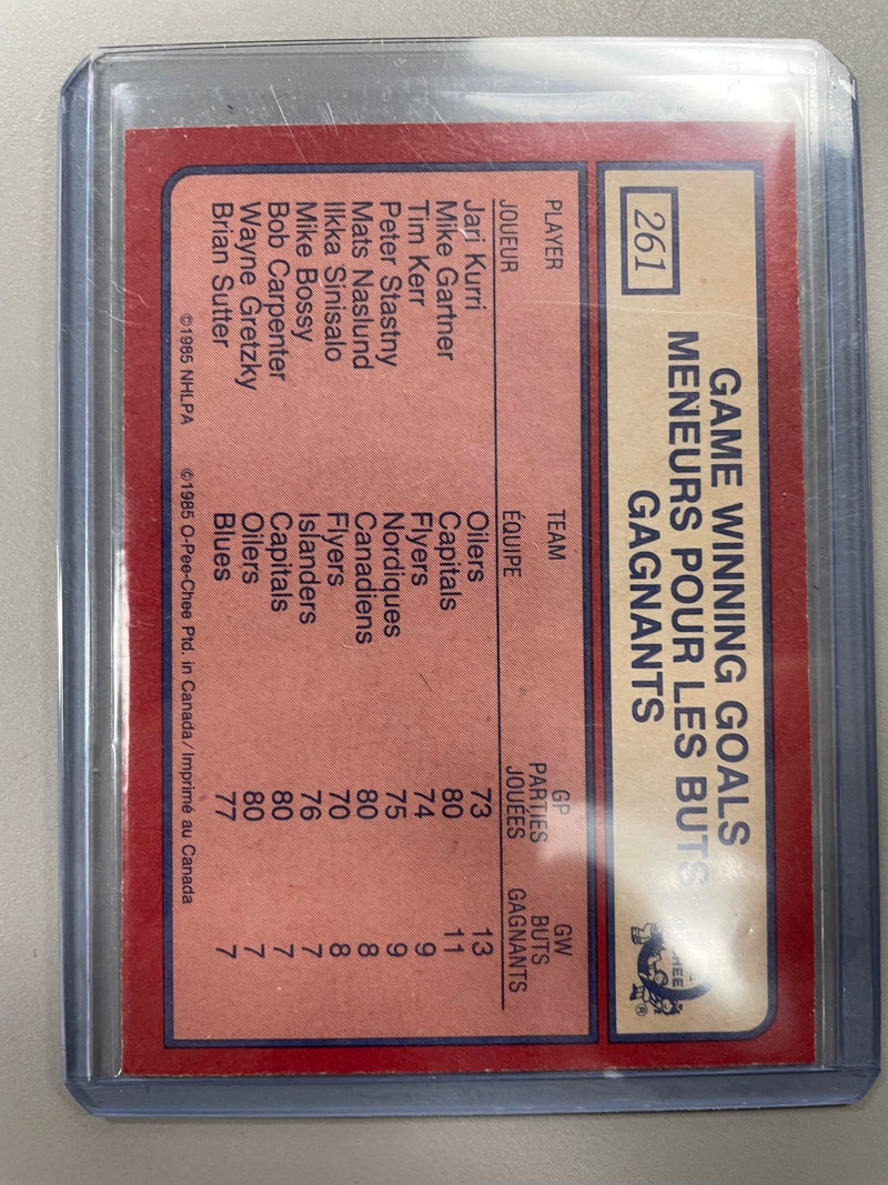 1985 O-PEE-CHEE - GAME WINNING GOALS - J. KURRI -