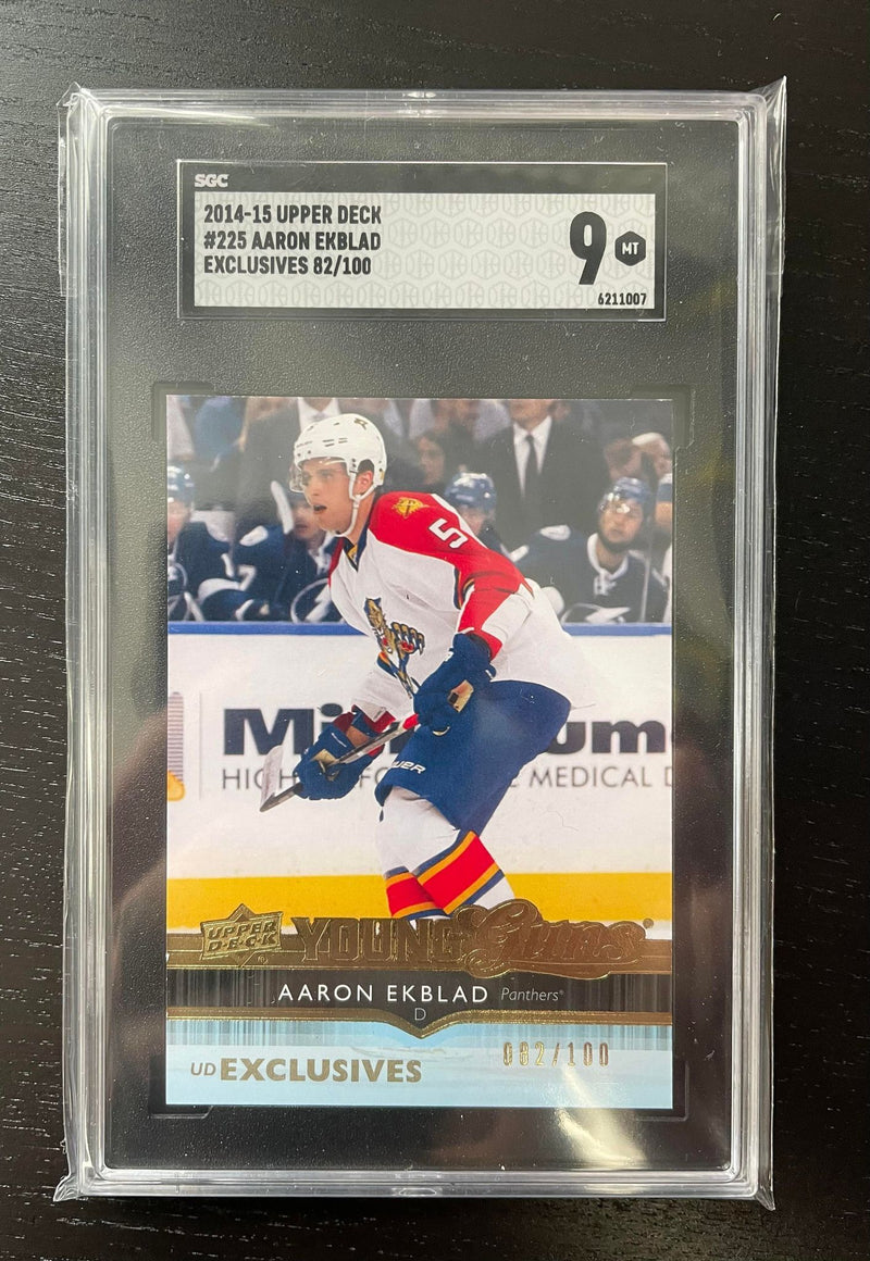 2014 UPPER DECK SERIES ONE - EXCLUSIVES - YOUNG GUNS - A. EKBLAD - #225 - #'D/100 - RC - SGC 9***