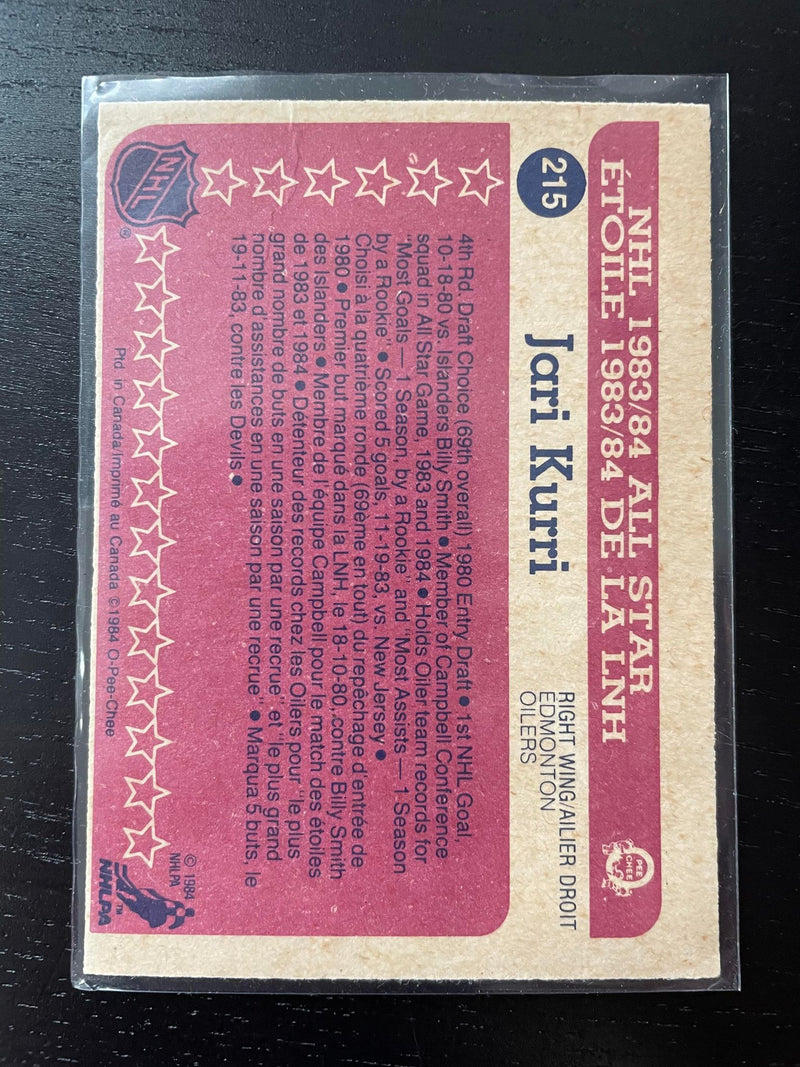 1984 O-PEE-CHEE - ALL STAR - J. KURRI -