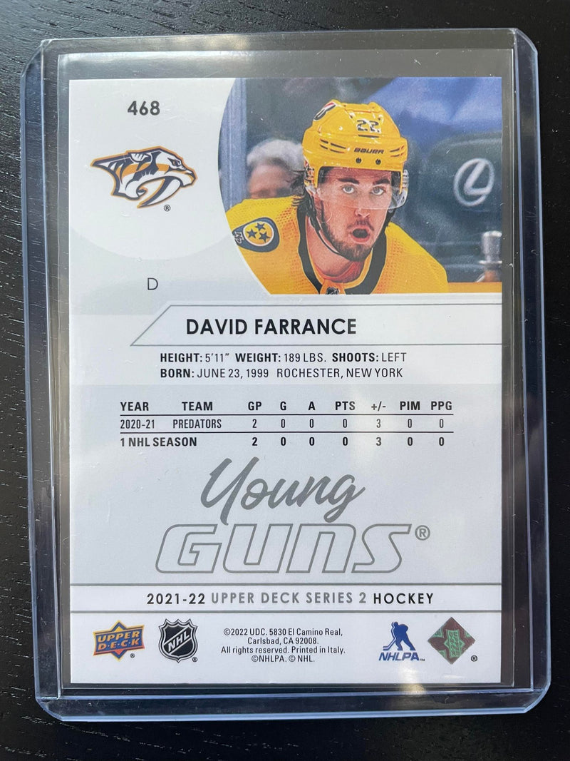 2021 UPPER DECK SERIES TWO - YOUNG GUNS - D. FARRANCE -